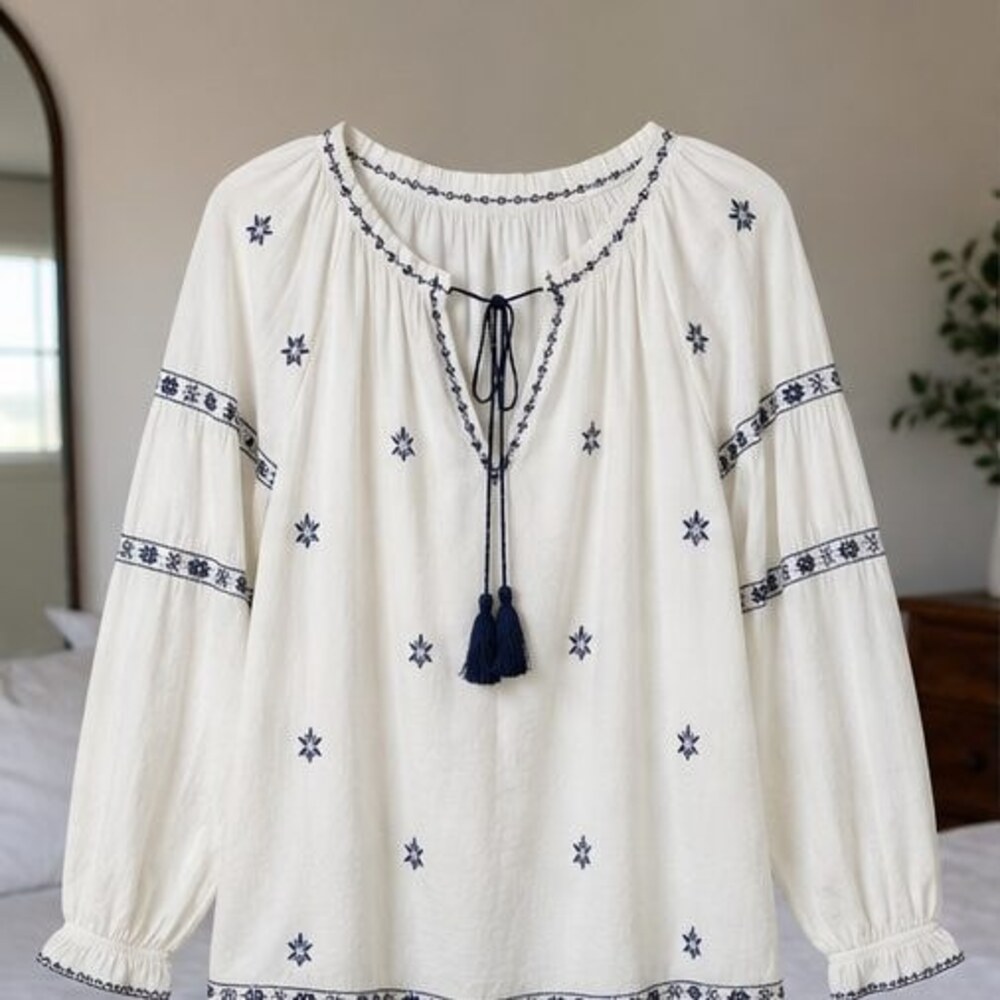 Burgundy Tie Neck Blouse